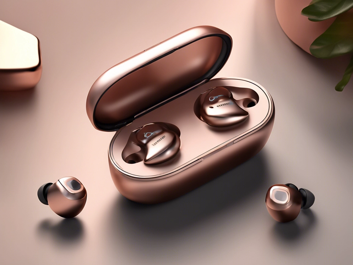 Wireless Earbuds Bluetooth 5.3 Headphones Bass Stereo Ear Buds with Noise Cancelling Mic LED Display in Ear Earphones IP7 Waterproof 36H Playtime for Laptop Pad Phones Sports Workout Rose Gold