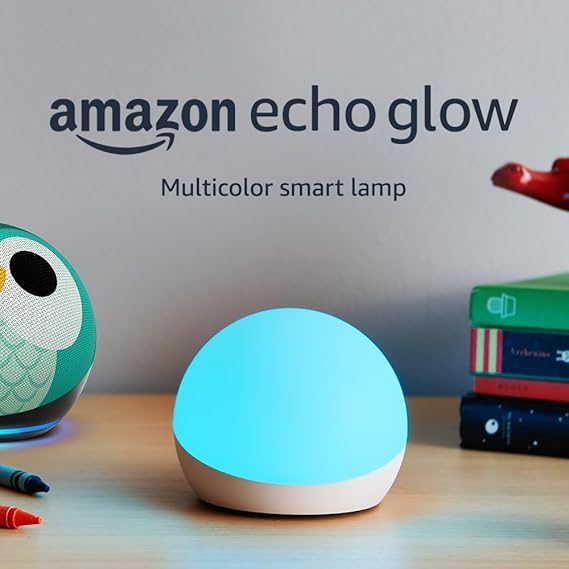 Echo Glow – Multicolor smart lamp, Works with Alexa